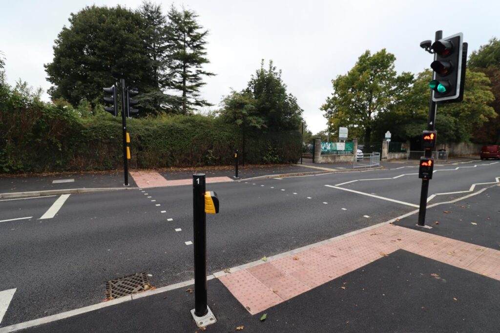 New crossing on Frome Road outside St Martin's Garden Primary School